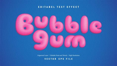 Bubble Gum Font Alphabet Letters Numbers Stock Vector