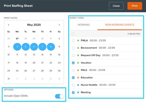 Printable Daily Staffing Sheets & Schedule Export » Nursegrid