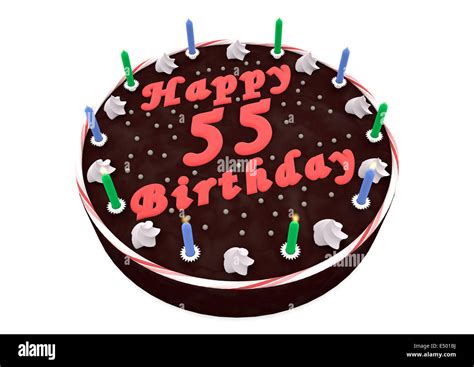 chocolate cake for 55th birthday Stock Photo - Alamy