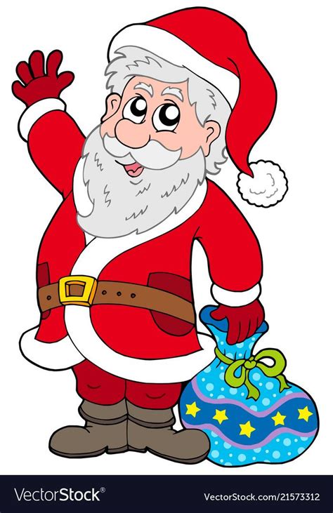 Cute santa claus with gifts Royalty Free Vector Image | Santa claus ...