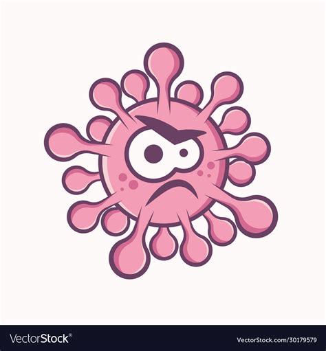 Angry cartoon corona virus character covid-19 Vector Image