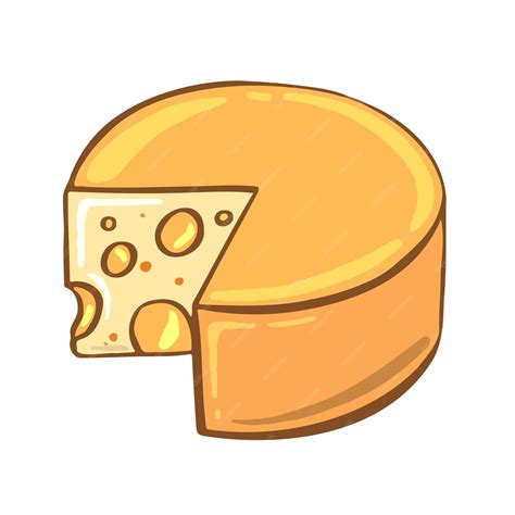 Delicioso Símbolo De Queso De Estilo De Dibujos Animados Para Menús De