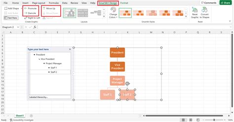 How to Use SmartArt Hierarchy in Excel - Sheetaki