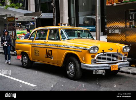 Vintage yellow New York taxi, NYC, USA Stock Photo - Alamy