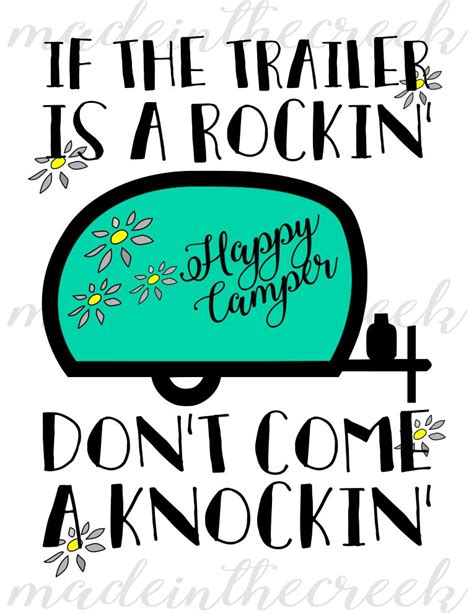 Happy Camper Quotes Vintage Trailer Trailer Is Rockin' | Etsy