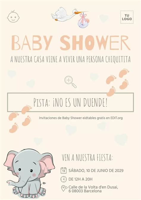 Invitaciones de Baby Shower personalizables gratis