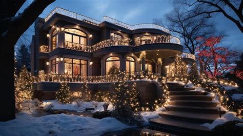 Premium AI Image | Luxurious Christmas Lights House