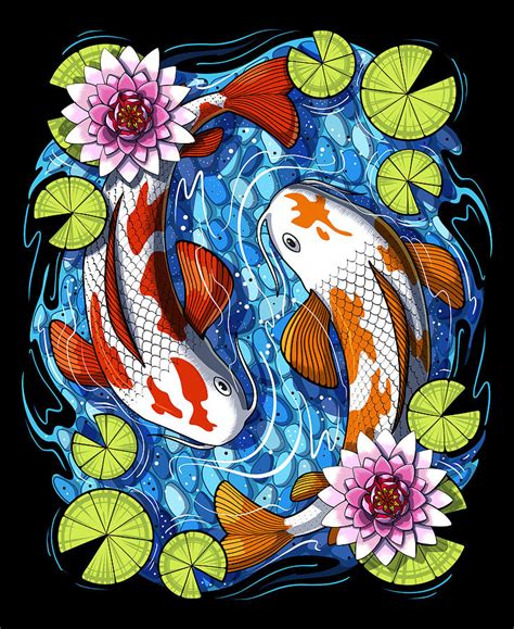 Japanese Koi Fish Digital Art by Nikolay Todorov - Fine Art America