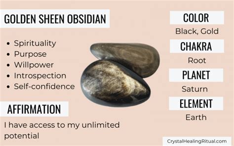 Golden Sheen Obsidian Meaning & Healing Properties - Crystal Healing Ritual