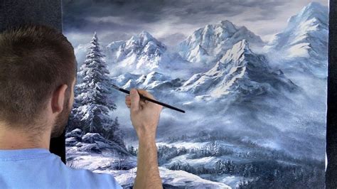 Snowy Mountains | Paint with Kevin ® | Landscape paintings, Mountain ...