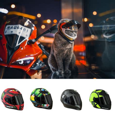 ATUBAN Small Motorcycle Helmet Cat Dog Puppy Mini Helmets,Full Face ...