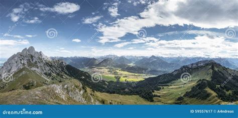 Panorama from Mountain Hahnenkamm Stock Image - Image of austria ...