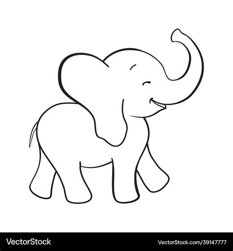 Sketch cartoon elephant Royalty Free Vector Image