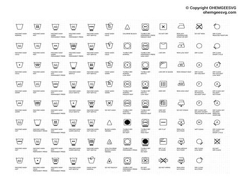 Laundry Symbols SVG Bundle, Textile Care Symbols Png, Laundry Icons ...