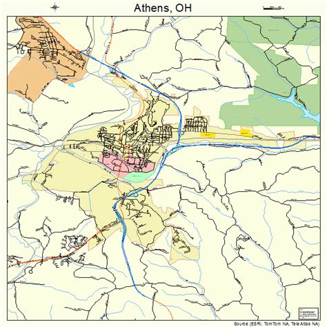 Road Map Of Athens Ohio