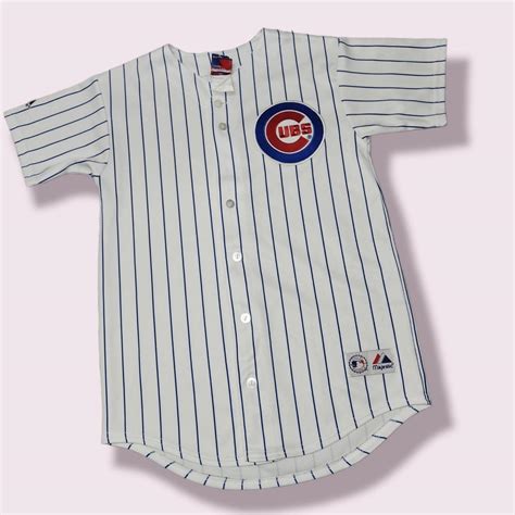 90s Vintage Chicago Cubs jersey By Majestic Tagged... - Depop