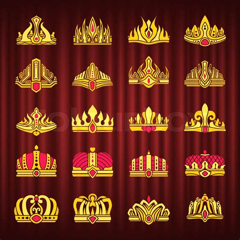 Crown Monarch Power Symbol, Monarchy Set | Stock vector | Colourbox