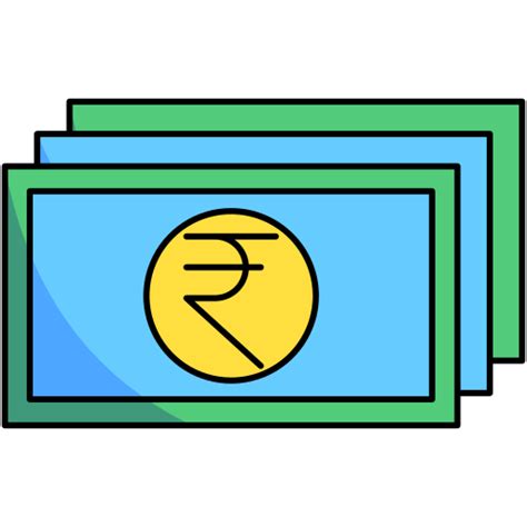 Rupee Generic Thin Outline Color icon