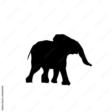 silhouette baby elephant Stock Vector | Adobe Stock