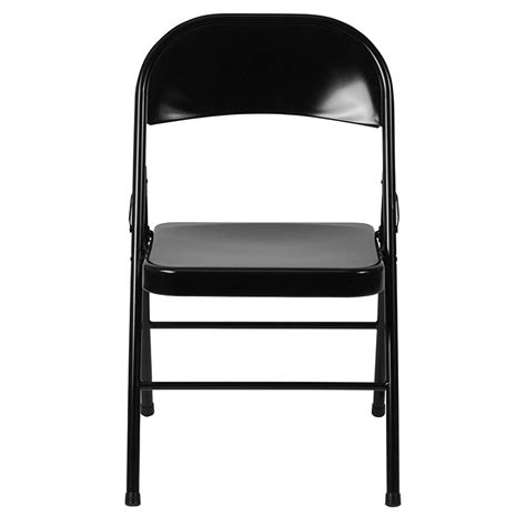 Black Heavy Duty Metal Folding Chair With 18 Gauge Steel Frame