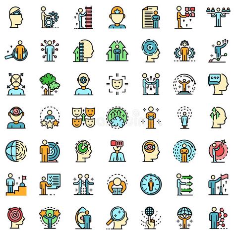 Life Skills Icons Set Vector Flat Stock Vector - Illustration of ...