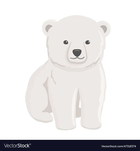 Baby polar bear cartoon Royalty Free Vector Image