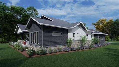 Exclusive New American House Plan with Covered Courtyard (Floor Plan ...