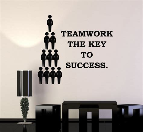 Vinyl Wall Decal Teamwork Quote Success Office Art Decoration Stickers ...