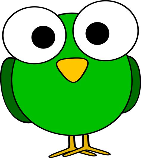 Green googly-eye bird - Openclipart