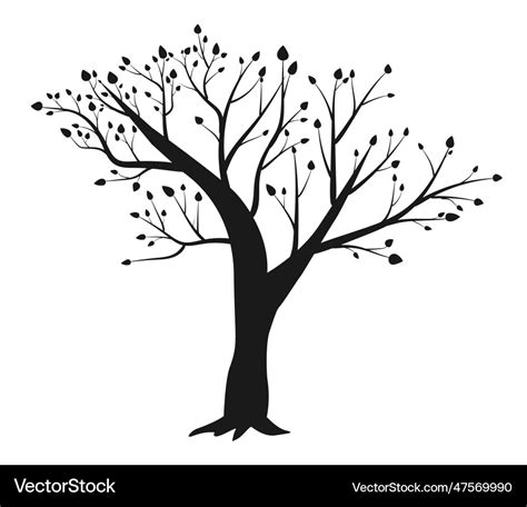 Silhouette of a tree Royalty Free Vector Image