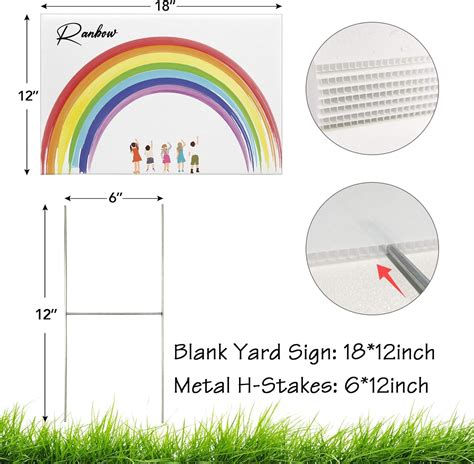 Buy LARREEDE Blank Yard Signs with Stakes, 4 Pack 18 x 12 Inches White ...