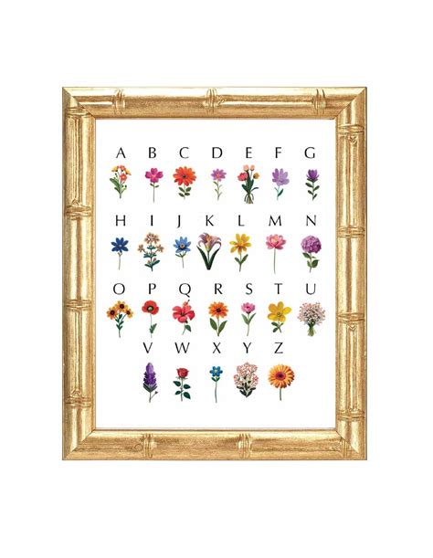 Floral Alphabet Poster-digital Print - Etsy