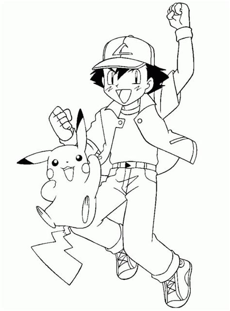 Pokemon Ash And Pikachu Black And White