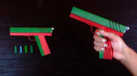 How To Make a PAPER GUN That Can Shoot || Origami paper gun Pistol ...