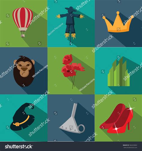 Set Flat Wizard Oz Icons Stock Illustration 366320063 | Shutterstock