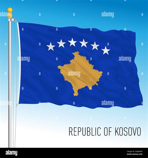 Kosovo official national flag, European country, vector illustration ...