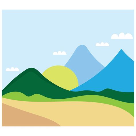 Mountain Landscape design nature illustration Image concept vector ...