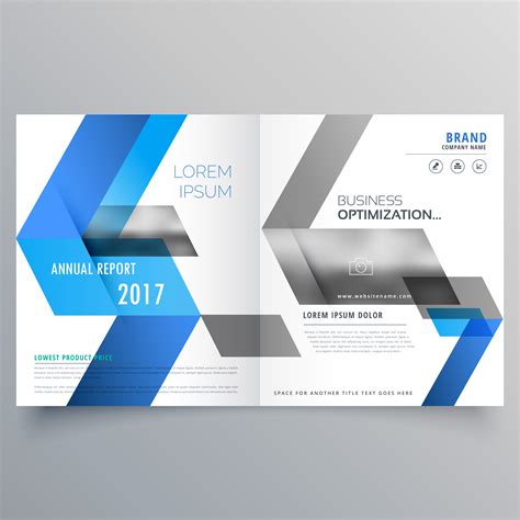 modern booklet cover page design template with abstract blue sha ...