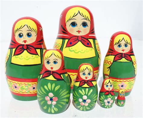 Traditional Russian Matryoshka Doll Wooden Nesting Stacking Hand ...