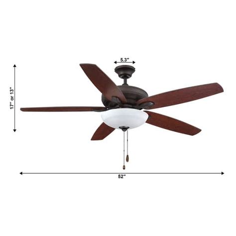 52-in Oil Rubbed Bronze Rustic Farmhouse 5-blade Ceiling Fan with Pull ...