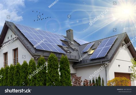 Solar Panels On Gable Roof Beautiful Stock Photo 1981585070 | Shutterstock