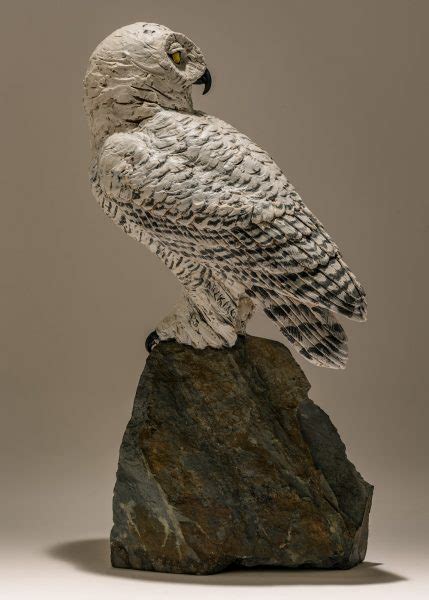 Snowy Owl Sculpture - Nick Mackman Animal Sculpture