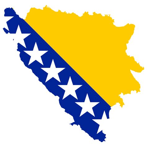 Bosnia And Herzegovina Map Flag | Free SVG