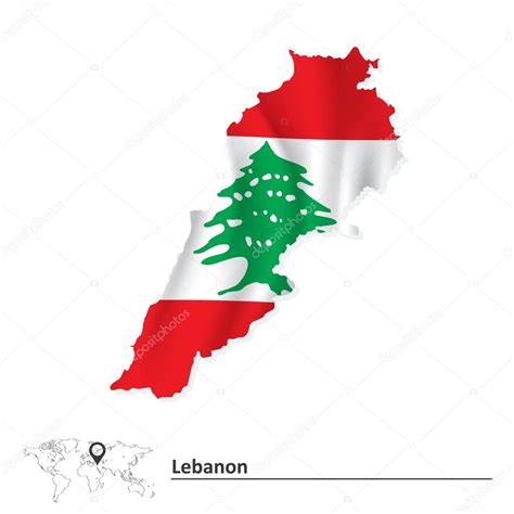 Map of Lebanon with flag Stock Vector Image by ©lajo_2 #67558749