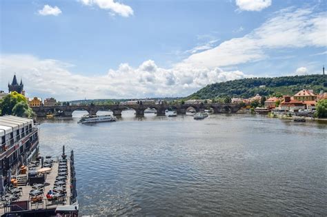 Premium Photo | Prague bridge and the vltava river