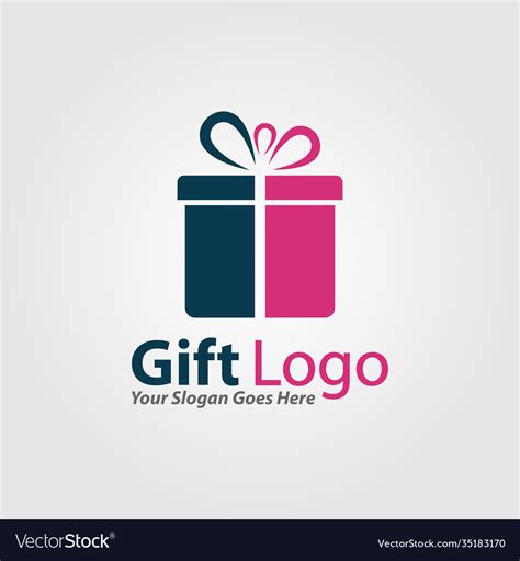 Gift logo icon emblem shop design Royalty Free Vector Image