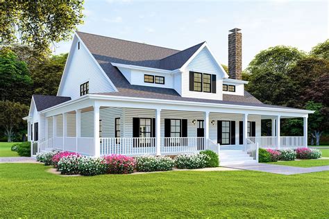 Plan 70608MK: Modern Farmhouse Plan with Wraparound Porch | Modern ...