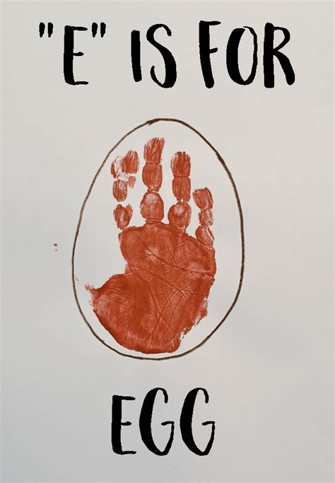 Letter E is for Egg Handprint Art for Preschoolers | Letter e craft ...