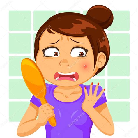 Girl with a pimple Stock Illustration by ©ayeletkeshet #11419004