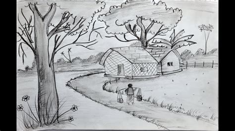 Pencil Drawing Scenery For Kids - bestpencildrawing